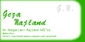 geza majland business card